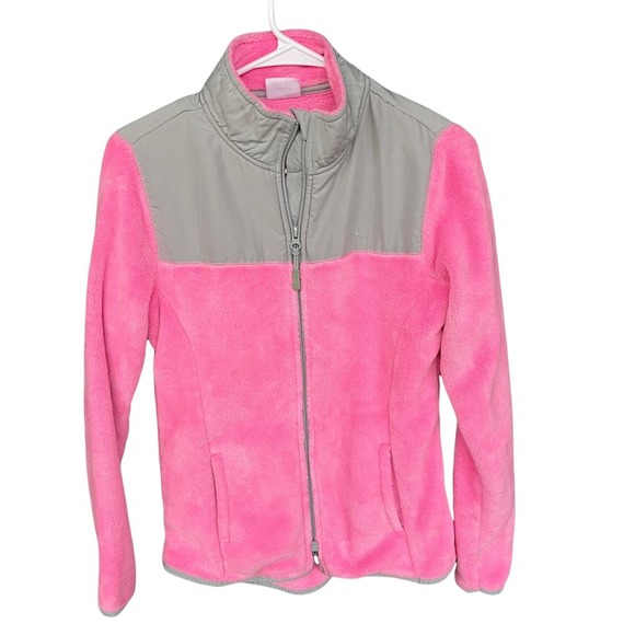 Danskin Jacket Girls Small 4-6 Pink Gray Full Zip Fleece Pockets - Picture 1 of 5